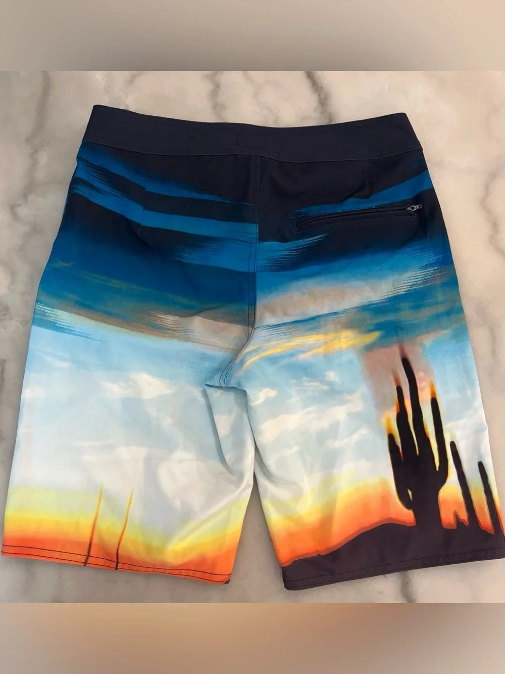 American Eagle Outfitters Men's Cactus Sunset Boardshorts - Blue/Orange